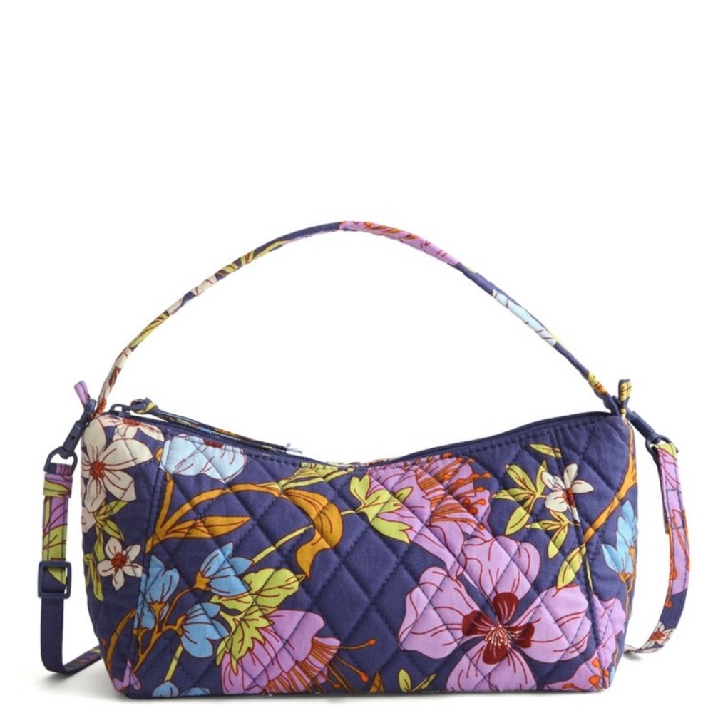 Vera Bradley Women's Outlet Cotton Mini Slouchy Crossbody Bag Coffee Garden
